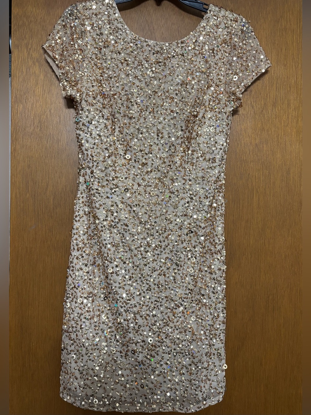 Adrianna Papell rose gold fully Lined Dress size 10p